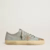 Zapatillas V-Star para hombre en lona azul claro con estrella de piel gris paloma Zapatillas V-Star para hombre en lona azul claro con estrella de piel gris paloma