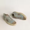 Zapatillas V-Star para hombre en lona azul claro con estrella de piel gris paloma Zapatillas V-Star para hombre en lona azul claro con estrella de piel gris paloma
