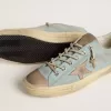 Zapatillas V-Star para hombre en lona azul claro con estrella de piel gris paloma Zapatillas V-Star para hombre en lona azul claro con estrella de piel gris paloma