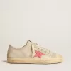 Zapatillas V-Star para hombre en lona gris claro con estrella de cuero rojo