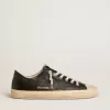 Zapatillas V-Star para hombre en piel napa negra con estrella de piel negra Zapatillas V-Star para hombre en piel napa negra con estrella de piel negra