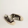 Zapatillas V-Star para hombre en piel napa negra con estrella de piel negra Zapatillas V-Star para hombre en piel napa negra con estrella de piel negra