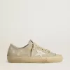 Zapatillas V-Star para mujer en ante gris hielo con estrella de cuero blanco y bordado floral Zapatillas V-Star para mujer en ante gris hielo con estrella de cuero blanco y bordado floral