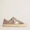 Zapatillas V-Star para mujer en ante metalizado marrón claro con estrella de cuero color crema Zapatillas V-Star para mujer en ante metalizado marrón claro con estrella de cuero color crema