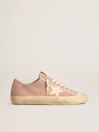 Zapatillas V-Star para mujer en ante rosa con estrella de piel color crema