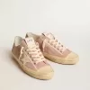 Zapatillas V-Star para mujer en ante rosa con estrella de piel color crema Zapatillas V-Star para mujer en ante rosa con estrella de piel color crema