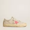 Zapatillas V-Star para mujer en lona gris claro con estrella de cuero rojo Zapatillas V-Star para mujer en lona gris claro con estrella de cuero rojo