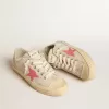 Zapatillas V-Star para mujer en lona gris claro con estrella de cuero rojo Zapatillas V-Star para mujer en lona gris claro con estrella de cuero rojo