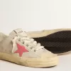 Zapatillas V-Star para mujer en lona gris claro con estrella de cuero rojo Zapatillas V-Star para mujer en lona gris claro con estrella de cuero rojo