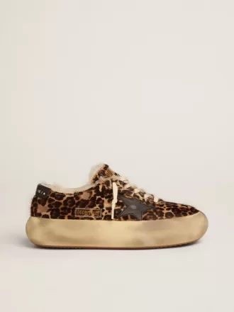Zapatos Space-Star en piel de potro con estampado animal y forro de borreguillo
