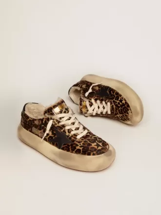 Zapatos Space-Star en piel de potro con estampado animal y forro de borreguillo