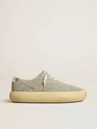 Zapatos Space-Star para hombre en ante gris hielo con estrella perforada
