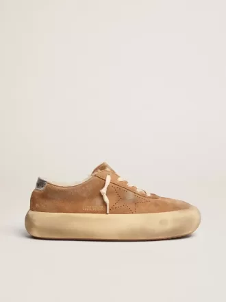 Zapatos Space-Star para mujer en ante color tabaco con forro de piel de oveja