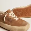 Zapatos Space-Star para mujer en ante color tabaco con forro de piel de oveja