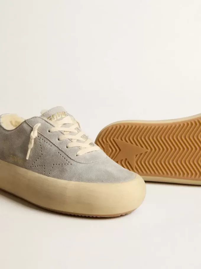 Zapatos Space-Star para mujer en ante gris hielo con forro de borreguillo