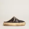 Zapatos Space-Star Sabot para hombre en nailon acolchado negro con forro de borreguillo Zapatos Space-Star Sabot para hombre en nailon acolchado negro con forro de borreguillo