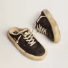 Zapatos Space-Star Sabot para hombre en nailon acolchado negro con forro de borreguillo Zapatos Space-Star Sabot para hombre en nailon acolchado negro con forro de borreguillo